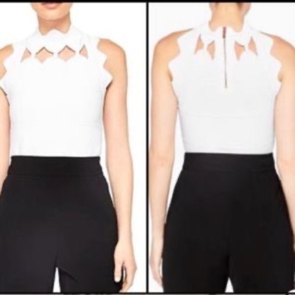 Tex Baker White Karioli knit top, Ted size 4